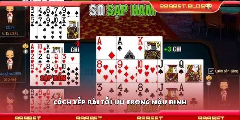 Cách xếp bài tối ưu trong mậu binh