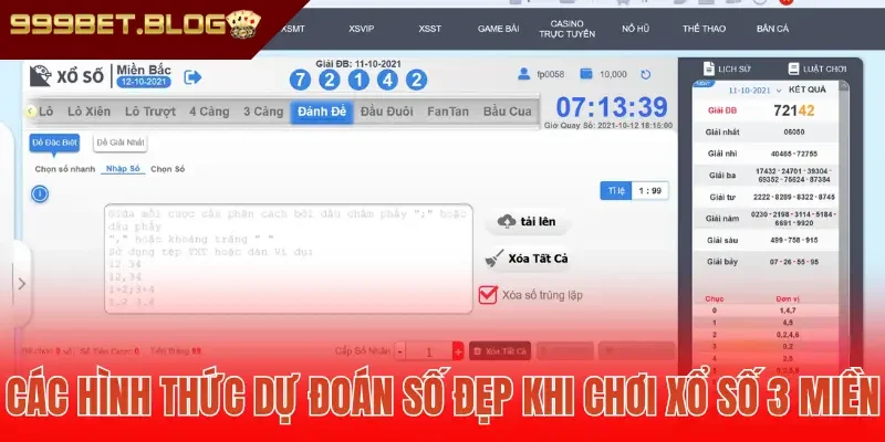 Các sản phẩm cược xổ số 3 miền